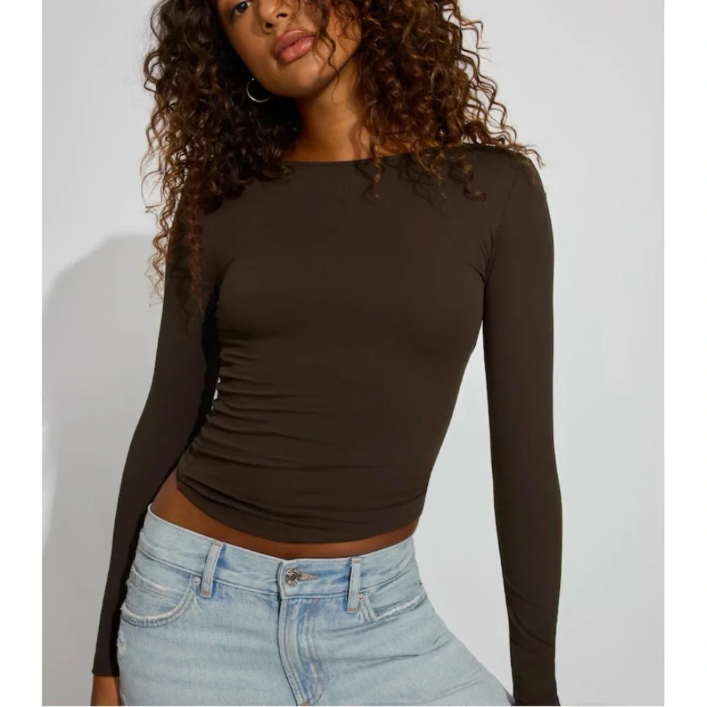 Garage Brown Long Sleeve Top - Picture 1 of 4